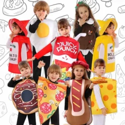 Foodie Halloween Cosplay Costume Halloween Group Family Costumes Carnival Costume Funny Costume Kid's Boys' Girls' Carnival Masquerade Performance Easy Halloween Costumes Dress Up