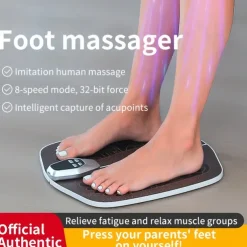Foot Massager Foot Massage Pad Foot Pulse Electric Foot Massager Foot Spa Machine Intelligent Acupuncture Foot Massage Pad Massager Acupuncture Points Capture Muscle Relaxation Long Lasting Conti
