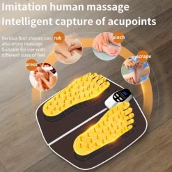 Foot Massager Foot Massage Pad Foot Pulse Electric Foot Massager Foot Spa Machine Intelligent Acupuncture Foot Massage Pad Massager Acupuncture Points Capture Muscle Relaxation Long Lasting Conti