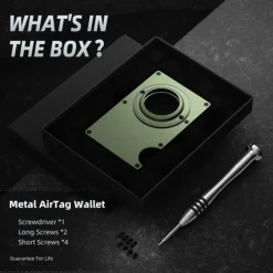 For AirTag Wallet for Men Minimalist Slim RFID Blocking Air Tag Holder Front Pocket Metal Wallet Card Holder with Cash Strap