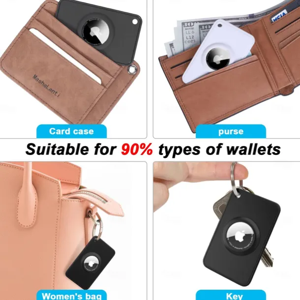 For Airtag Wallet HolderFlexible Silicone Slim Airtag Wallet Card -Ultra-Thin Airtag Case - Wallet Airtag Holder Stays Hidden for PursesHandbags Backpack Wallets & Clutch Bags