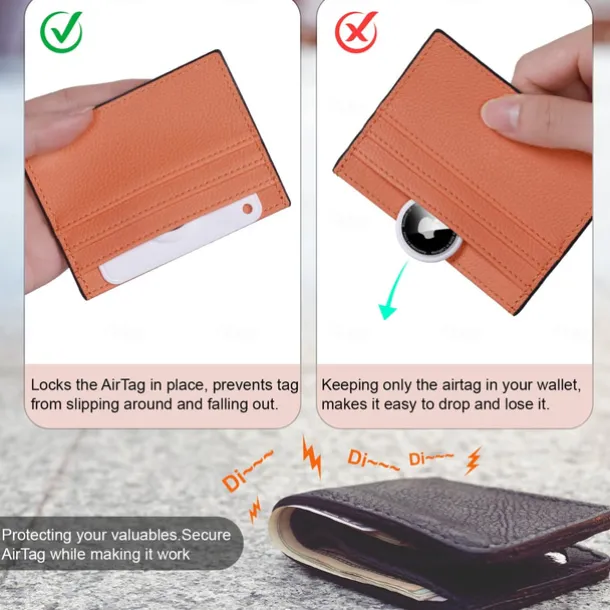 For Airtag Wallet HolderFlexible Silicone Slim Airtag Wallet Card -Ultra-Thin Airtag Case - Wallet Airtag Holder Stays Hidden for PursesHandbags Backpack Wallets & Clutch Bags