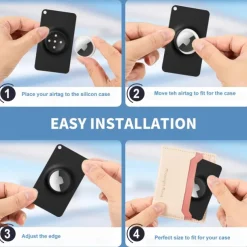 For Airtag Wallet HolderFlexible Silicone Slim Airtag Wallet Card -Ultra-Thin Airtag Case - Wallet Airtag Holder Stays Hidden for PursesHandbags Backpack Wallets & Clutch Bags