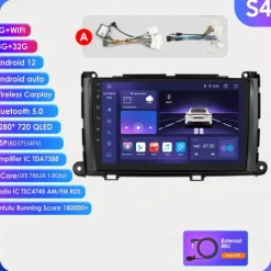 for Toyota Sienna 2011-2014 Car Radio Multimedia Video Player Navigation Stereo GPS Android Auto Carplay