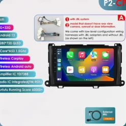 for Toyota Sienna 2011-2014 Car Radio Multimedia Video Player Navigation Stereo GPS Android Auto Carplay