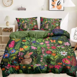 Forest Animal Duvet Cover Set - Includes Duvet Cover and Pillowcases - Nature-Inspired Design with Woodland Creatures - Soft and Comfortable Fabric - Perfect for Cozy Bedroom Decor