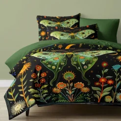 Forest Fairy Tales Duvet Cover Set Cotton Tropical Plants Pattern Set Soft 3-Piece Luxury Bedding Set Home Decor Gift Twin Full King Queen Size Duvet Cover