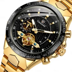 FORSINING Men Mechanical Watch Outdoor Sports Fashion Wristwatch Automatic Self-winding Luminous Waterproof Decoration Steel Watch