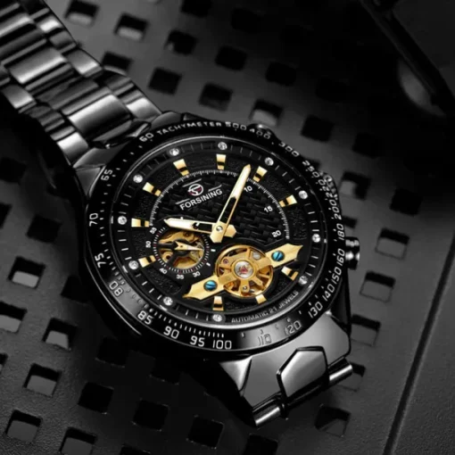 FORSINING Men Mechanical Watch Outdoor Sports Fashion Wristwatch Automatic Self-winding Luminous Waterproof Decoration Steel Watch