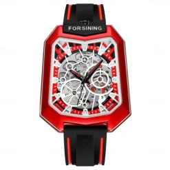 FORSINING Men Mechanical Watch Creative Outdoor Fashion Wristwatch Automatic Self-winding Waterproof Decoration Rubber Watch