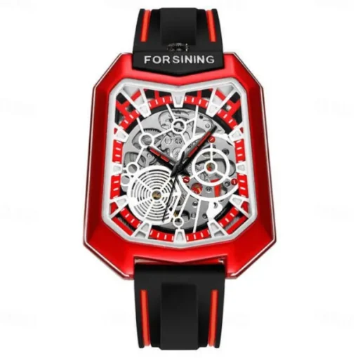 FORSINING Men Mechanical Watch Creative Outdoor Fashion Wristwatch Automatic Self-winding Waterproof Decoration Rubber Watch