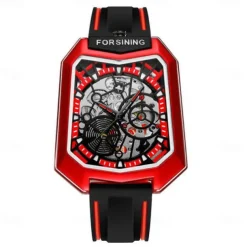 FORSINING Men Mechanical Watch Creative Outdoor Fashion Wristwatch Automatic Self-winding Waterproof Decoration Rubber Watch