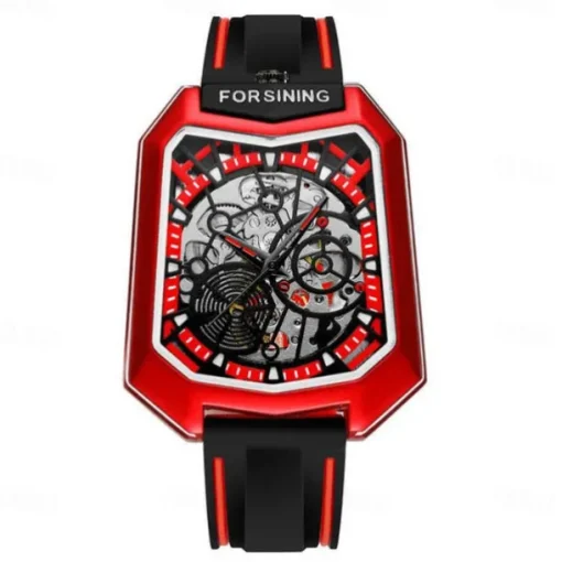 FORSINING Men Mechanical Watch Creative Outdoor Fashion Wristwatch Automatic Self-winding Waterproof Decoration Rubber Watch