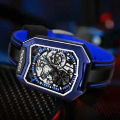 FORSINING Men Mechanical Watch Creative Outdoor Fashion Wristwatch Automatic Self-winding Waterproof Decoration Rubber Watch