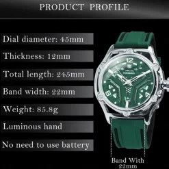 FORSINING Men Mechanical Watch Fashion Casual Wristwatch Automatic Self-winding Calendar Waterproof Decoration Silicone Gel Watch