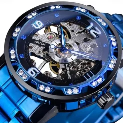 FORSINING Men Mechanical Watch Luxury Large Dial Fashion Business Automatic Watch Self-winding Luminous Calendar Stainless Steel Watch Male Clock