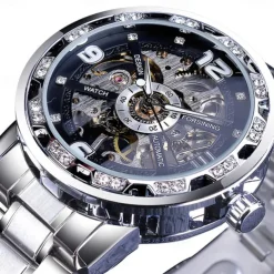 FORSINING Men Mechanical Watch Luxury Large Dial Fashion Business Automatic Watch Self-winding Luminous Calendar Stainless Steel Watch Male Clock