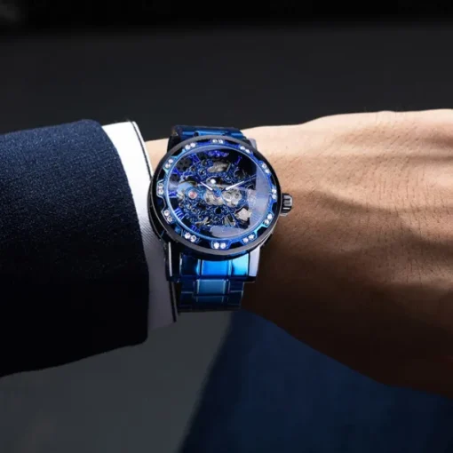FORSINING Men Mechanical Watch Luxury Large Dial Fashion Business Automatic Watch Self-winding Luminous Calendar Stainless Steel Watch Male Clock