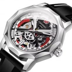 FORSINING Men Mechanical Watch Creative Fashion Casual Wristwatch Automatic Self-winding Waterproof Decoration Silicone Gel Watch
