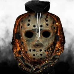 Friday the 13th Jason Voorhees Hoodie Cartoon Manga Anime 3D Front Pocket Graphic For Couple's Men's Women's Adults' Halloween Carnival Masquerade 3D Print Casual Daily