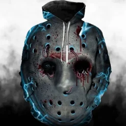 Friday the 13th Jason Voorhees Hoodie Cartoon Manga Anime 3D Front Pocket Graphic For Couple's Men's Women's Adults' Halloween Carnival Masquerade 3D Print Casual Daily