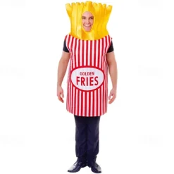 Fries Halloween Cosplay Costume Funny Costumes Carnival Costume Cosplay Adults' Men's Women's Carnival Masquerade Mardi Gras Performance Party Halloween Easy Halloween Costumes Dress Up