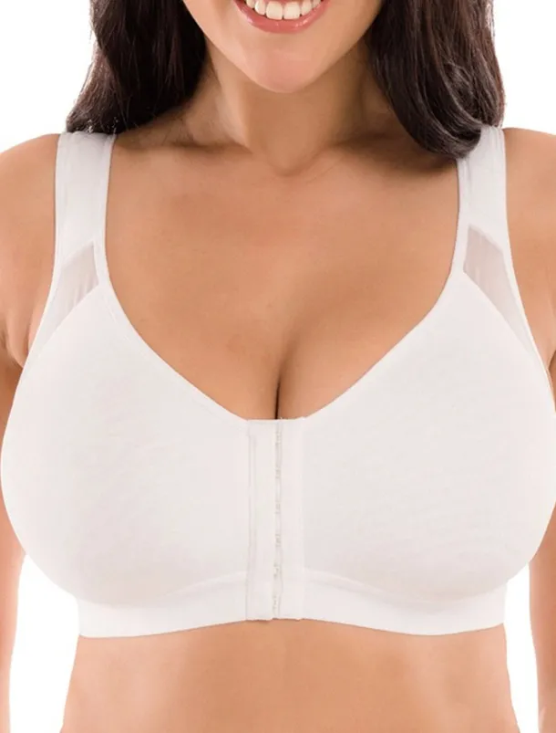 Front Closure Full Coverage Back Support Posture Corrector Bras for Women Home Outfits