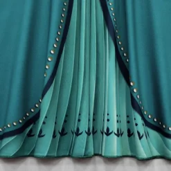 Frozen Princess Anna Kids Girls' Dress Solid Color Party Dress Dress Performance Crew Neck Long Sleeve Princess Dress 3-10 Years Winter Light Green