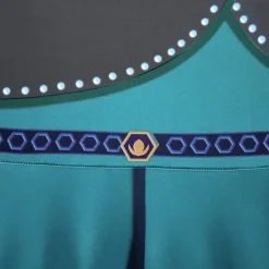 Frozen Princess Anna Kids Girls' Dress Solid Color Party Dress Dress Performance Crew Neck Long Sleeve Princess Dress 3-10 Years Winter Light Green