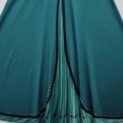 Frozen Princess Anna Kids Girls' Dress Solid Color Party Dress Dress Performance Crew Neck Long Sleeve Princess Dress 3-10 Years Winter Light Green