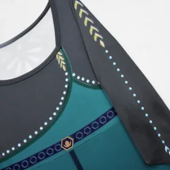 Frozen Princess Anna Kids Girls' Dress Solid Color Party Dress Dress Performance Crew Neck Long Sleeve Princess Dress 3-10 Years Winter Light Green