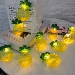 Fruit String Lights 1.5M 10 LEDS/3M 20LEDS Strawberry Banana Kiwi Pineapple Shape String Fairy Lights for Home Room Party Decoration