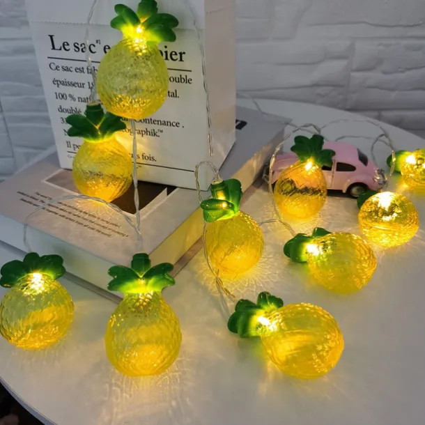 Fruit String Lights 1.5M 10 LEDS/3M 20LEDS Strawberry Banana Kiwi Pineapple Shape String Fairy Lights for Home Room Party Decoration
