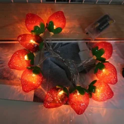 Fruit String Lights 1.5M 10 LEDS/3M 20LEDS Strawberry Banana Kiwi Pineapple Shape String Fairy Lights for Home Room Party Decoration