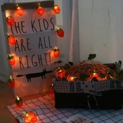Fruit String Lights 1.5M 10 LEDS/3M 20LEDS Strawberry Banana Kiwi Pineapple Shape String Fairy Lights for Home Room Party Decoration