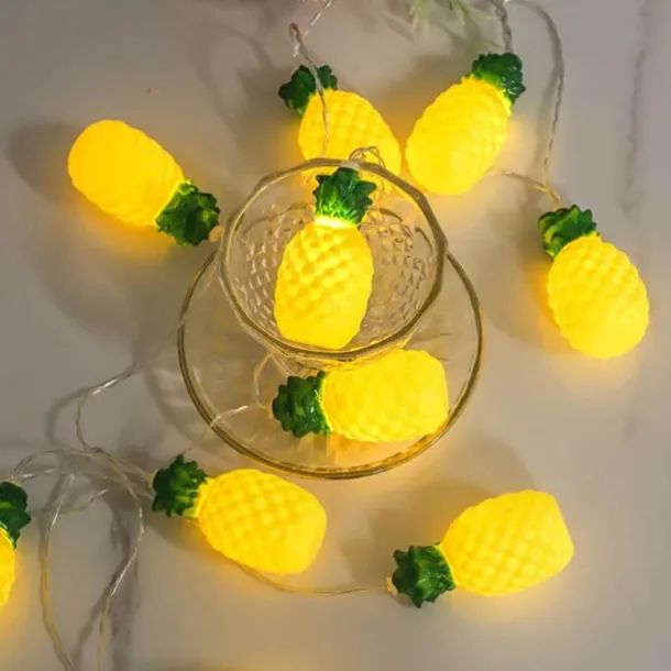 Fruit String Lights 1.5M 10 LEDS/3M 20LEDS Strawberry Banana Kiwi Pineapple Shape String Fairy Lights for Home Room Party Decoration