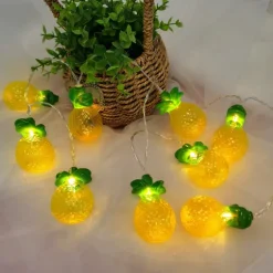 Fruit String Lights 1.5M 10 LEDS/3M 20LEDS Strawberry Banana Kiwi Pineapple Shape String Fairy Lights for Home Room Party Decoration