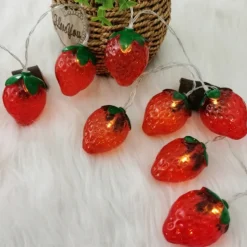 Fruit String Lights 1.5M 10 LEDS/3M 20LEDS Strawberry Banana Kiwi Pineapple Shape String Fairy Lights for Home Room Party Decoration