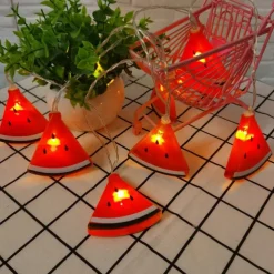 Fruit String Lights 1.5M 10 LEDS/3M 20LEDS Strawberry Banana Kiwi Pineapple Shape String Fairy Lights for Home Room Party Decoration
