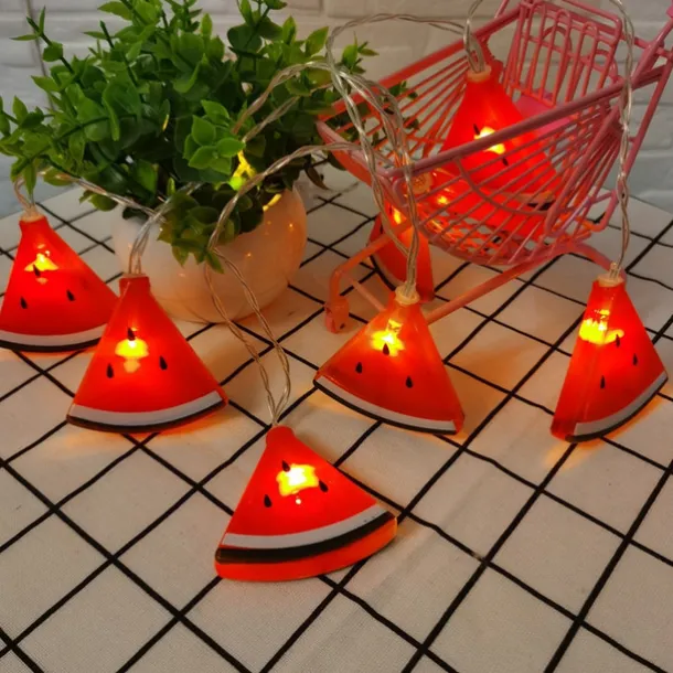 Fruit String Lights 1.5M 10 LEDS/3M 20LEDS Strawberry Banana Kiwi Pineapple Shape String Fairy Lights for Home Room Party Decoration