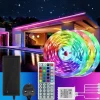 49.2ft LED RGB Light Strips 3x5m 5050 SMD 450 Leds Waterproof 10mm Fexible Strip Light Tape Color Changing with 44key IR Remote Controller Kit DC 12V