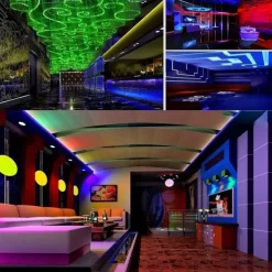 49.2ft LED RGB Light Strips 3x5m 5050 SMD 450 Leds Waterproof 10mm Fexible Strip Light Tape Color Changing with 44key IR Remote Controller Kit DC 12V