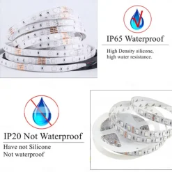 49.2ft LED RGB Light Strips 3x5m 5050 SMD 450 Leds Waterproof 10mm Fexible Strip Light Tape Color Changing with 44key IR Remote Controller Kit DC 12V