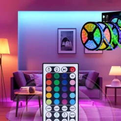 49.2ft LED RGB Light Strips 3x5m 5050 SMD 450 Leds Waterproof 10mm Fexible Strip Light Tape Color Changing with 44key IR Remote Controller Kit DC 12V