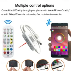 32.8ft 10m COB Bluetooth LED Smart Strip Lights Christmas Decor Music Sync RGB APP Color Changing for Bedroom Home TV Back Light DIY Décor