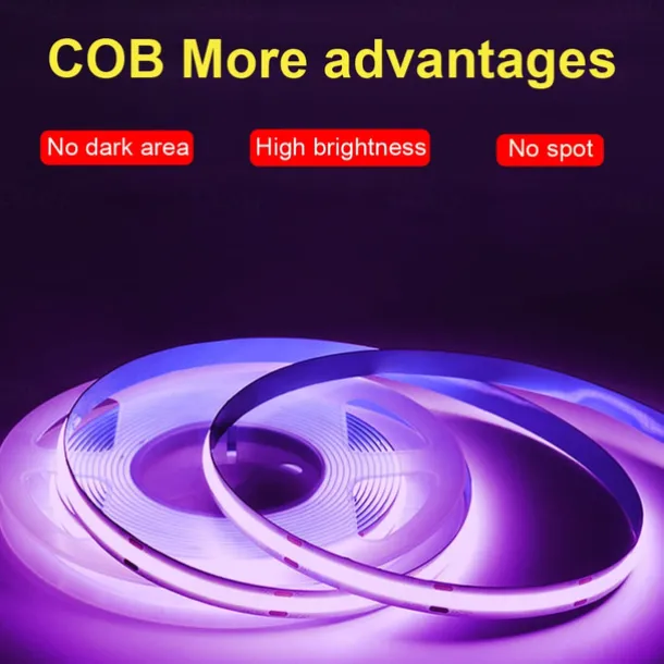 32.8ft 10m COB Bluetooth LED Smart Strip Lights Christmas Decor Music Sync RGB APP Color Changing for Bedroom Home TV Back Light DIY Décor