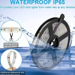 32.8Ft 10M Smart WiFi LED Light Strip RGB Tiktok Light Waterproof 5050 300LEDs Work with Alexa Google With 24 Keys Remote Control