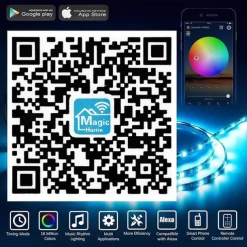 32.8Ft 10M Smart WiFi LED Light Strip RGB Tiktok Light Waterproof 5050 300LEDs Work with Alexa Google With 24 Keys Remote Control