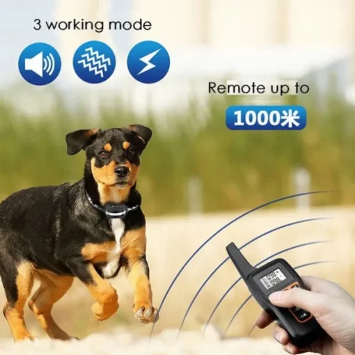 3300FT No Shock Pet Dog Training Collar Beep Vibrating Pet Trainer IPX7 Waterproof Rechargeable Pet Training Collar No Prongs Sound and Vibration Collar