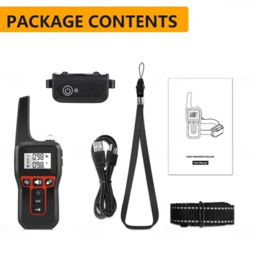 3300FT No Shock Pet Dog Training Collar Beep Vibrating Pet Trainer IPX7 Waterproof Rechargeable Pet Training Collar No Prongs Sound and Vibration Collar